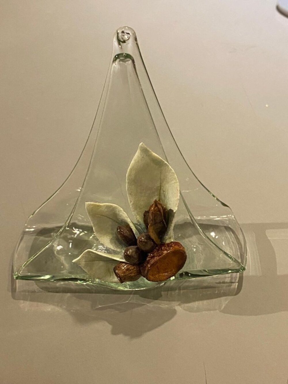 Handmade Art Glass Floral Napkin Holder Vase Style